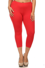 Buttery Smooth Basic Solid High Waisted Extra Plus Size Capris - 3