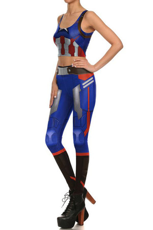 Left Side Image of DP-1645KDK - Premium Graphic Leggings
