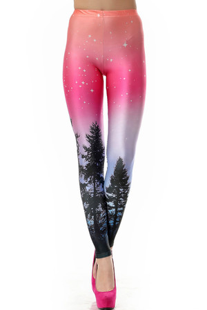 Front side image of Wholesale Premium Graphic Coral Horizon Leggings