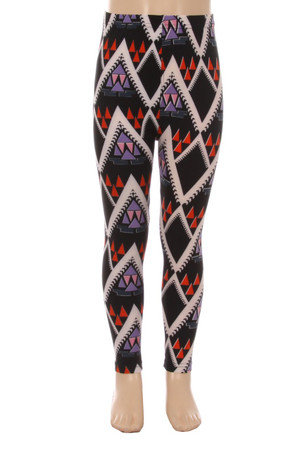 Wholesale Buttery Soft Chevron Tribal Kids Leggings