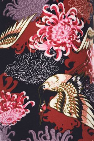 Buttery Soft Japanese Cranes and Chrysanthemums Kids Leggings