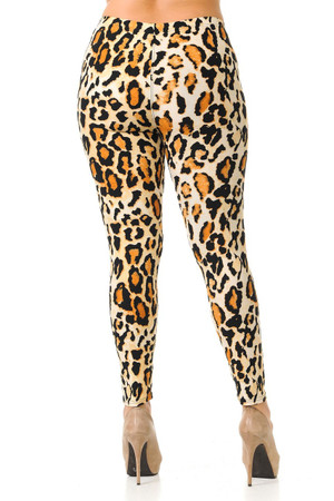 Buttery Smooth Brazilian Leopard Extra Plus Size Leggings - 3X-5X
