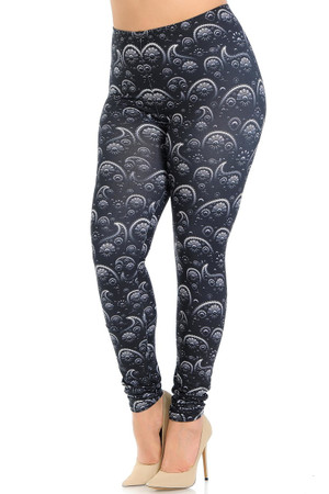 Creamy Soft Fading Paisley Plus Size Leggings - Signature Collection
