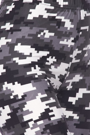 Buttery Soft Pixel Black and White Camouflage Kids Leggings