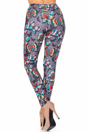 Creamy Soft Jewel Tone Butterfly Kids Leggings - USA Fashion™