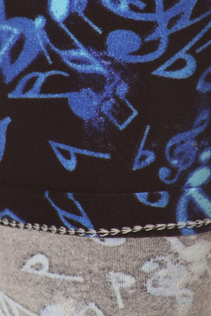 Buttery Soft Electric Blue Music Note Kids Leggings