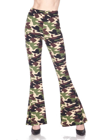 Buttery Soft Active Duty Camouflage Bell Bottom Leggings