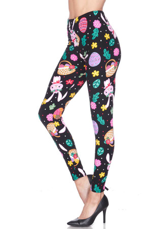 Buttery Smooth Bunny and Easter Egg Extra Plus Size Leggings - 3X-5X