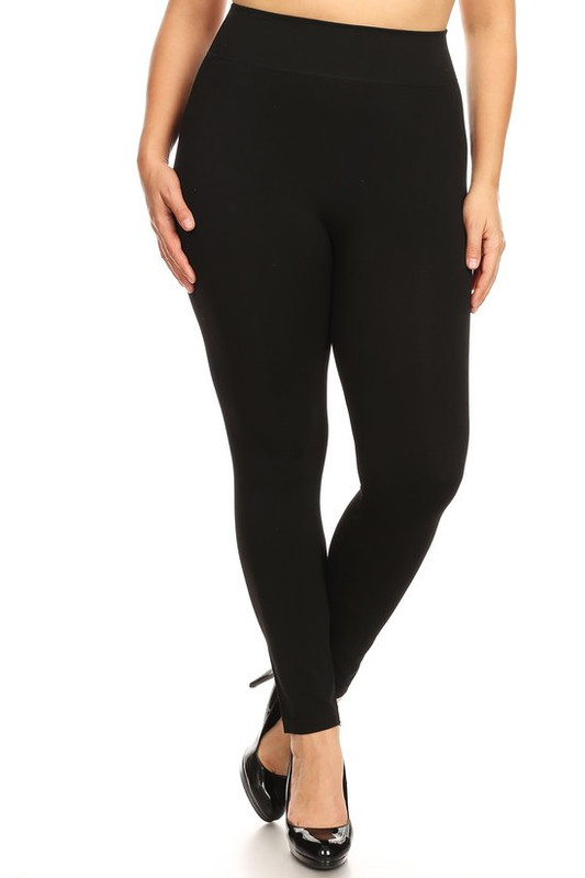 Supima® High Rise Average Length Navy Legging | Evans