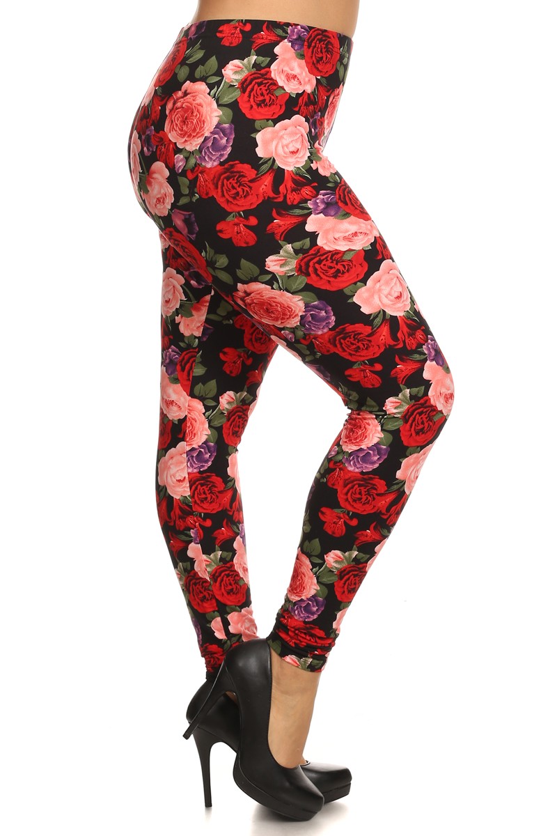 Right side image of Buttery Smooth Vivid Rose Plus Size Leggings