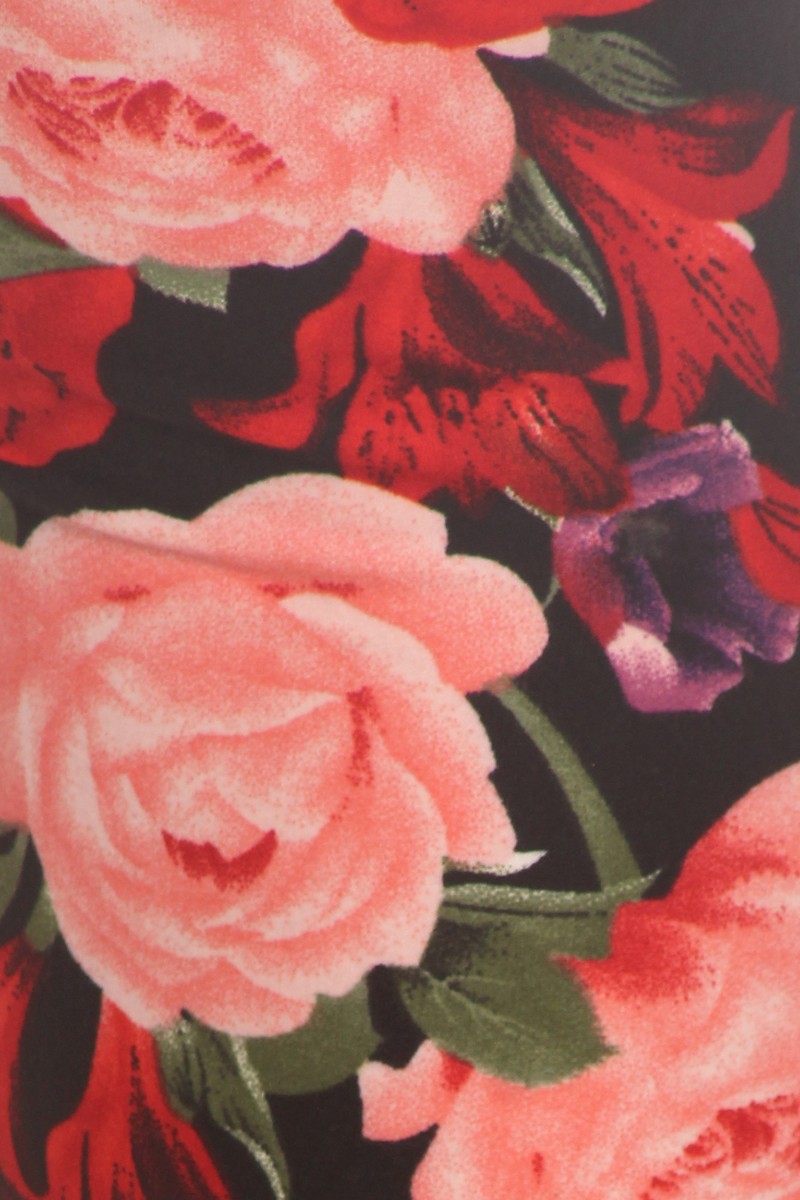 Close-up fabric image of Buttery Smooth Vivid Rose Plus Size Leggings