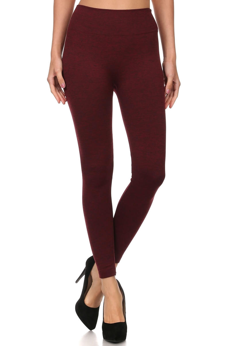 Front image of SL15FL20 - Heathered High Waist Fleece Lined Leggings