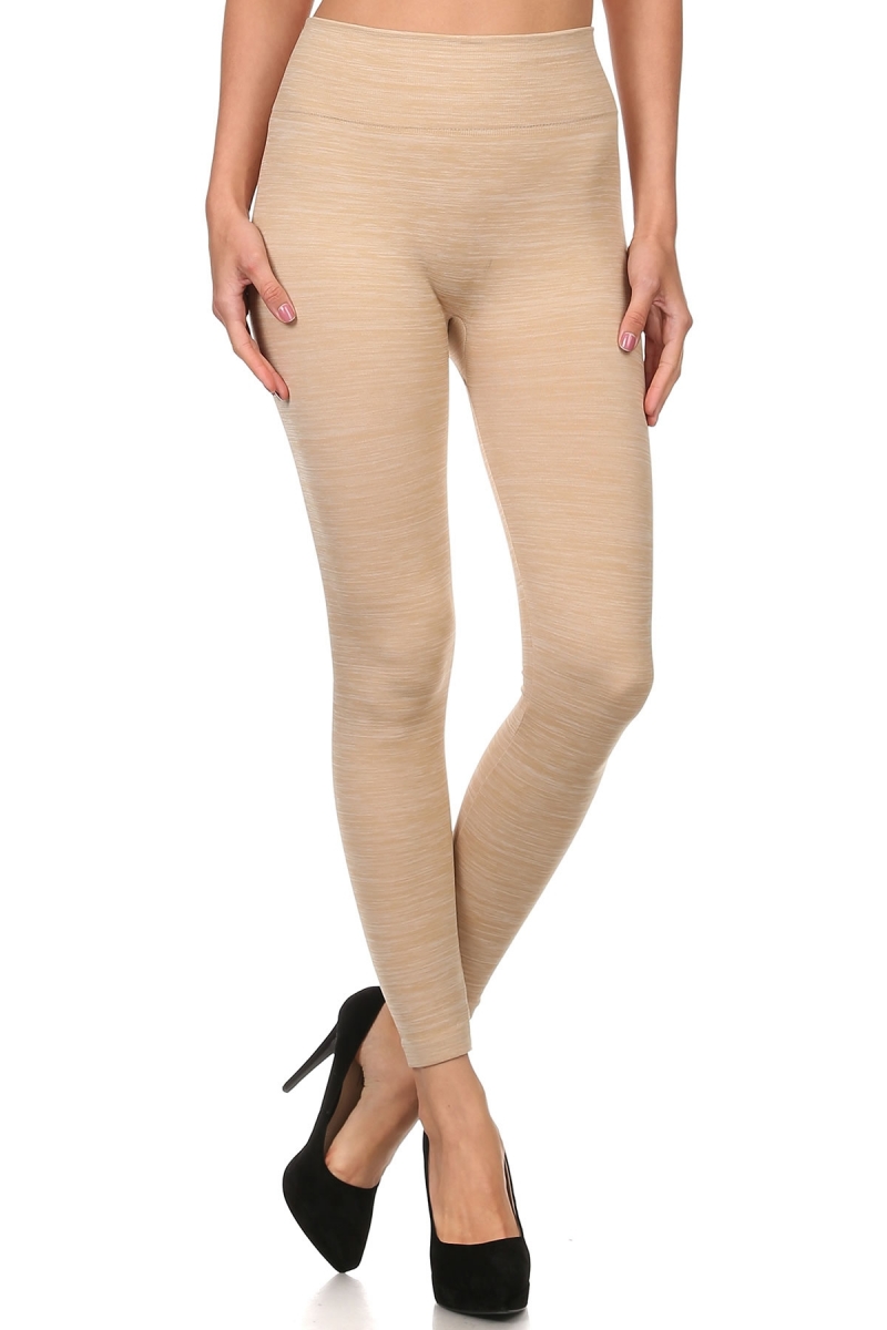 Front image of SL15FL20 - Heathered High Waist Fleece Lined Leggings