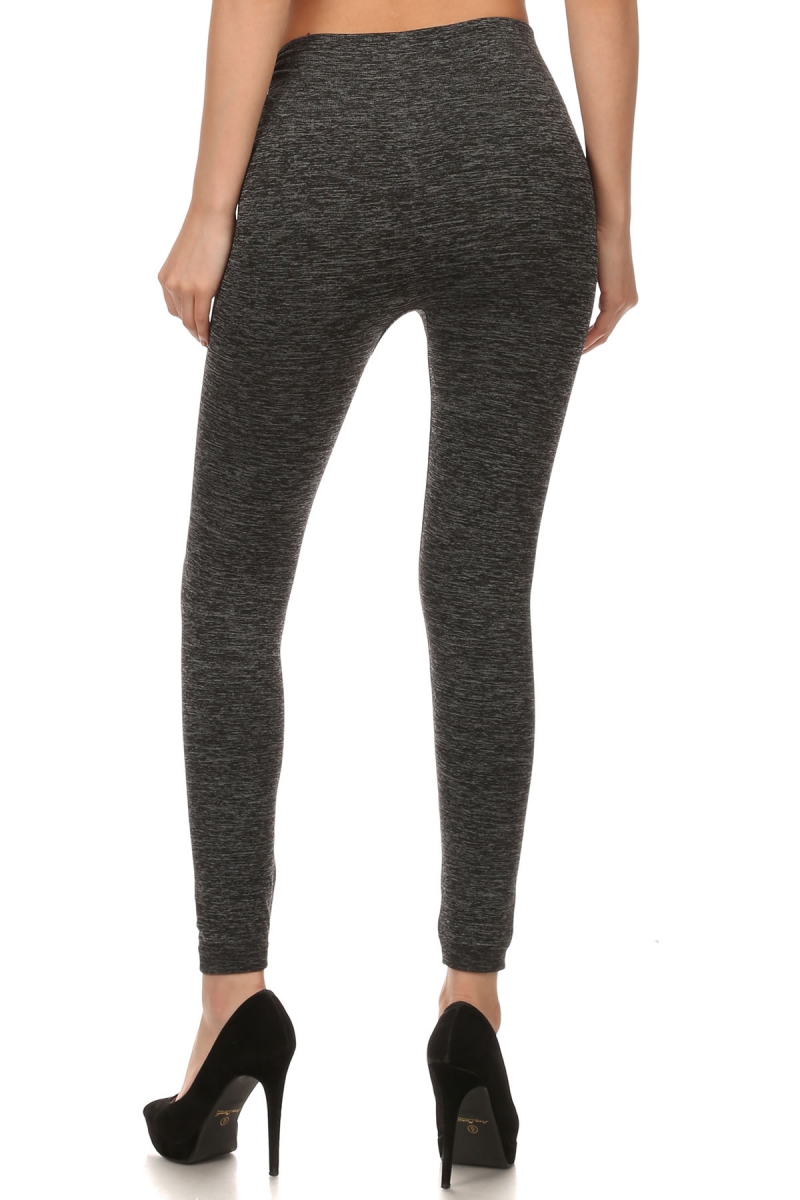 Back image of SL15FL20 - Heathered High Waist Fleece Lined Leggings