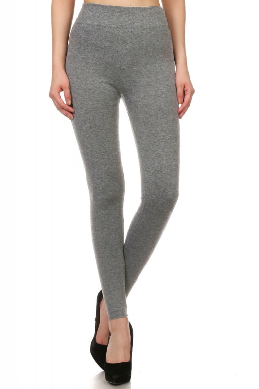 Front image of Wholesale Women's Premium Fleece Lined Leggings