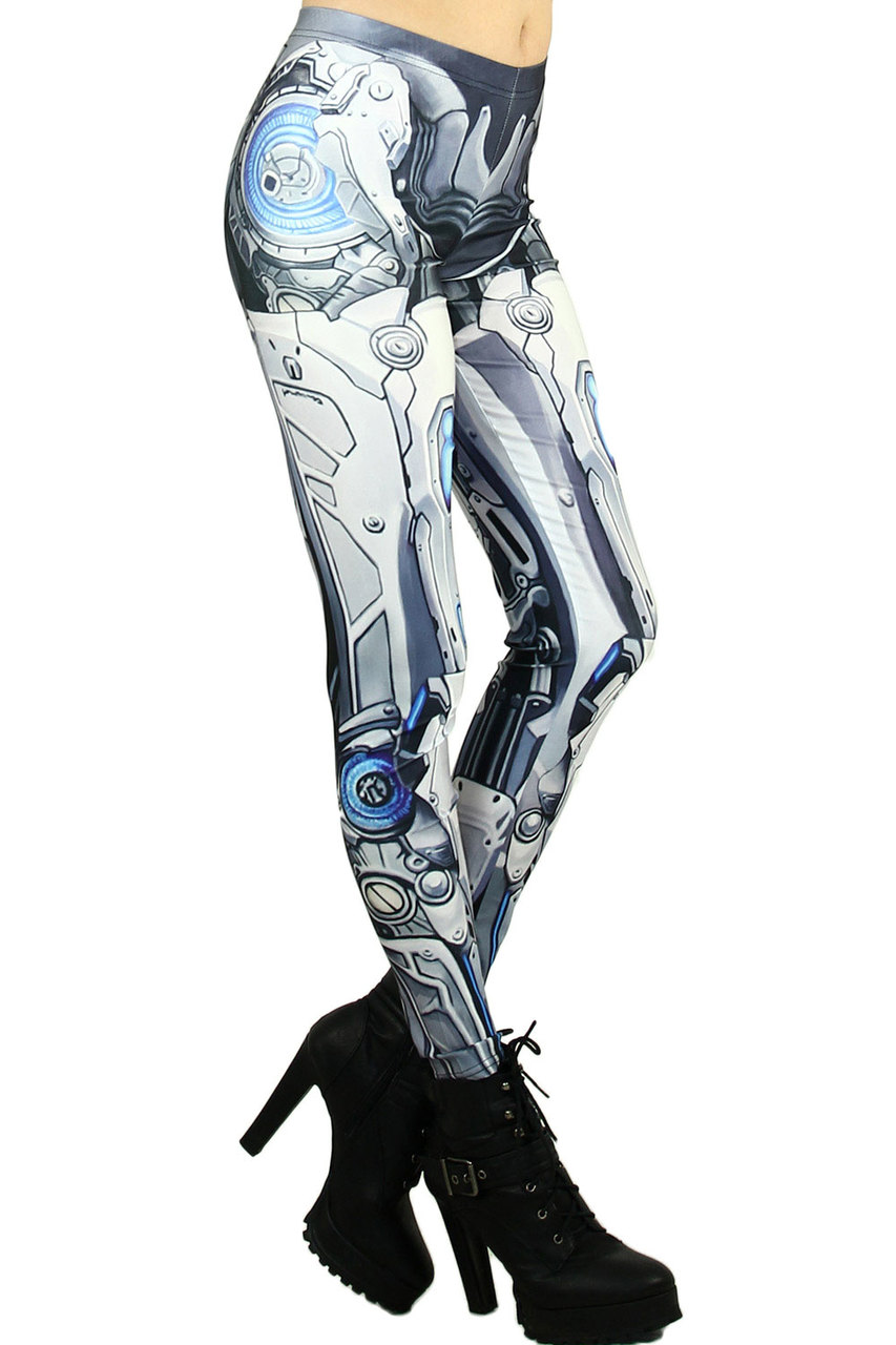 Right side leg image of Graphic Print Cyborg Transformer Leggings