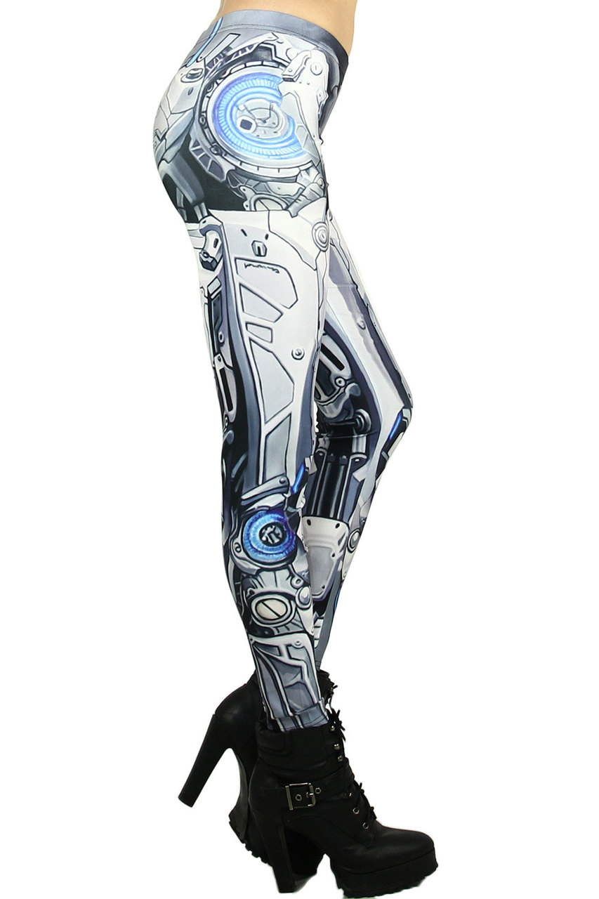 Right side leg image of Graphic Print Cyborg Transformer Leggings