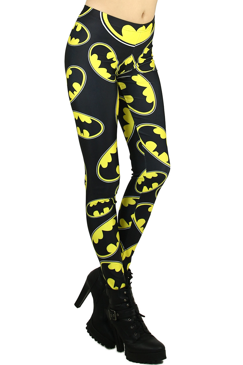 Right Side Image of Premium Graphic Batman Leggings