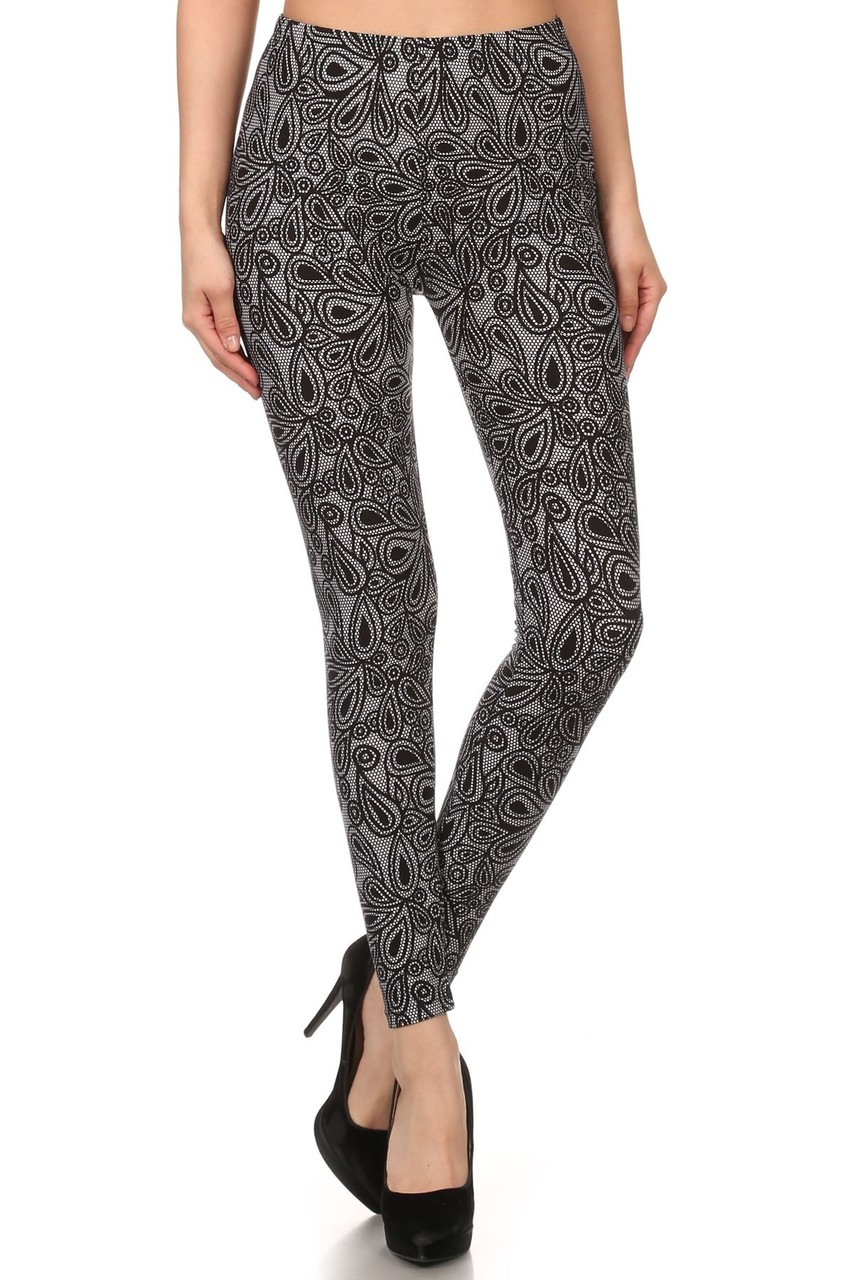 Buttery Smooth Plus Size Netted Petal Leggings - 3X-5X