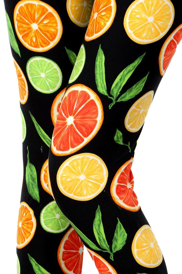 Wholesale Buttery Smooth Plus Size Citrus Fruit Leggings