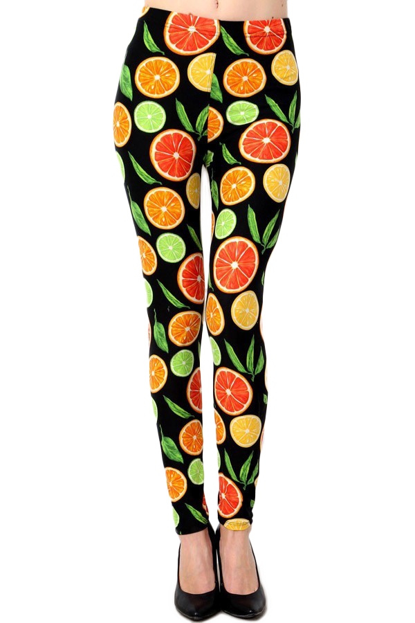 Buttery Smooth Plus Size Citrus Fruit Leggings