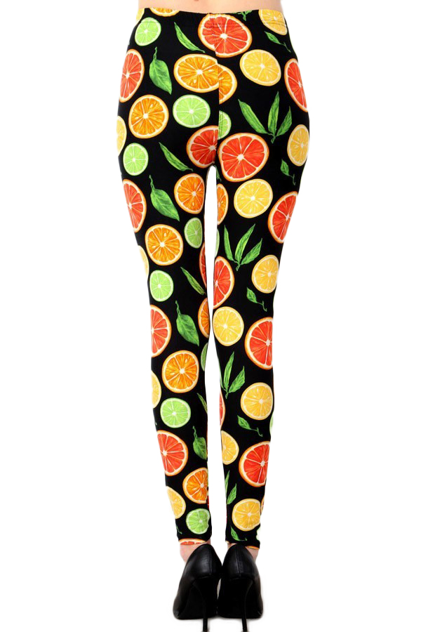 Buttery Smooth Plus Size Citrus Fruit Leggings