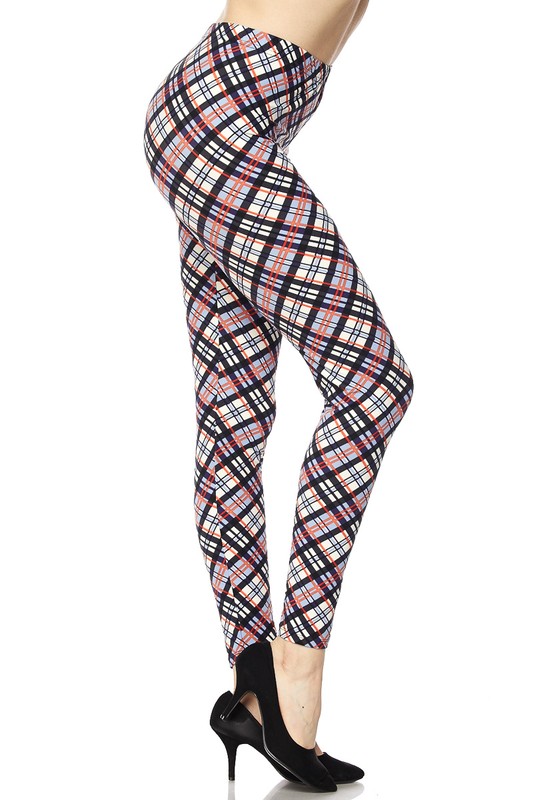 Buttery Smooth Swirling Plaid Leggings