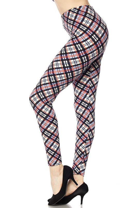 Buttery Smooth Swirling Plaid Leggings