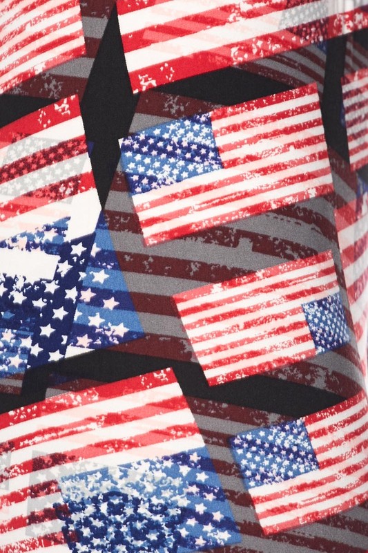 Buttery Smooth 3D Hologram USA Flag Leggings