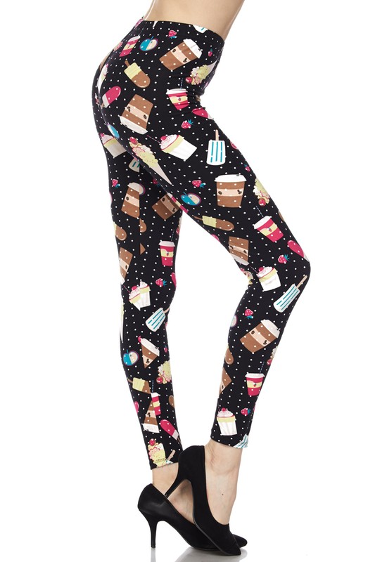 Buttery Smooth Summer Treats Leggings - White Mini Dots