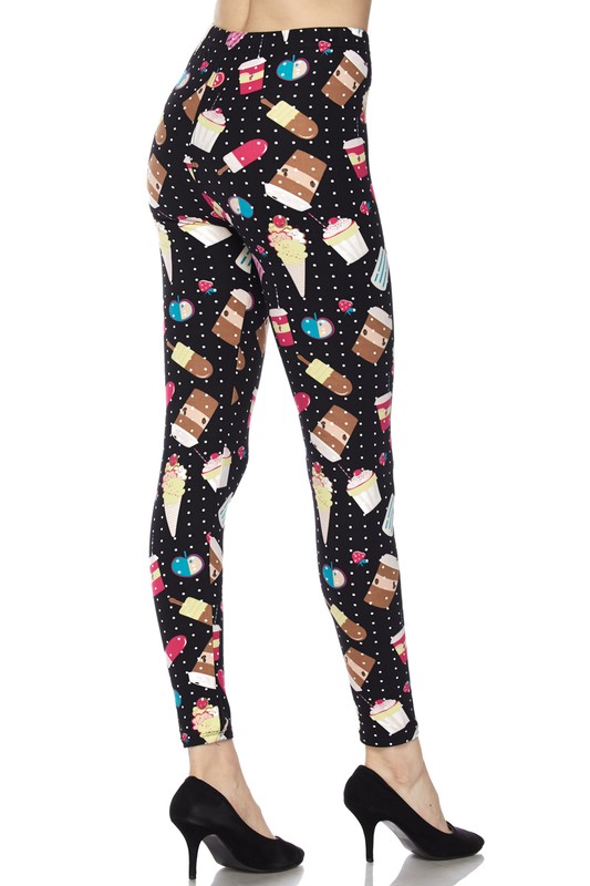 Buttery Smooth Summer Treats Leggings - White Mini Dots