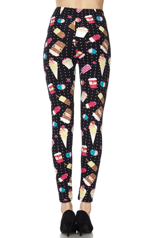 Buttery Smooth Summer Treats Leggings - White Mini Dots
