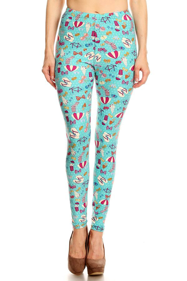 Wholesale Buttery Smooth Summer Beach Party Plus Size Leggings - LIMITED EDITION
