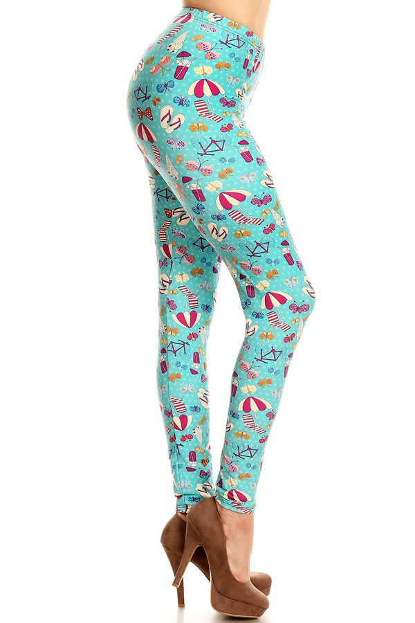 Buttery Smooth Summer Beach Party Plus Size Leggings - LIMITED EDITION