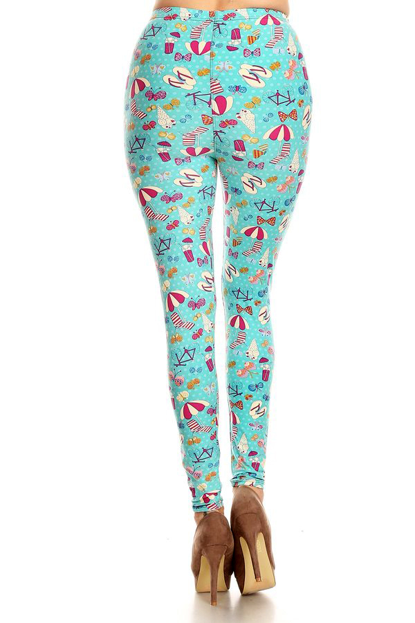 Buttery Smooth Summer Beach Party Plus Size Leggings - LIMITED EDITION
