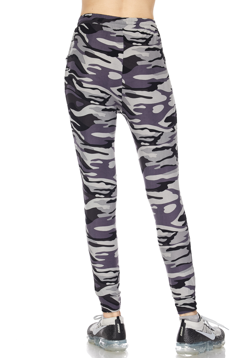 Buttery Soft Gray Camouflage Joggers