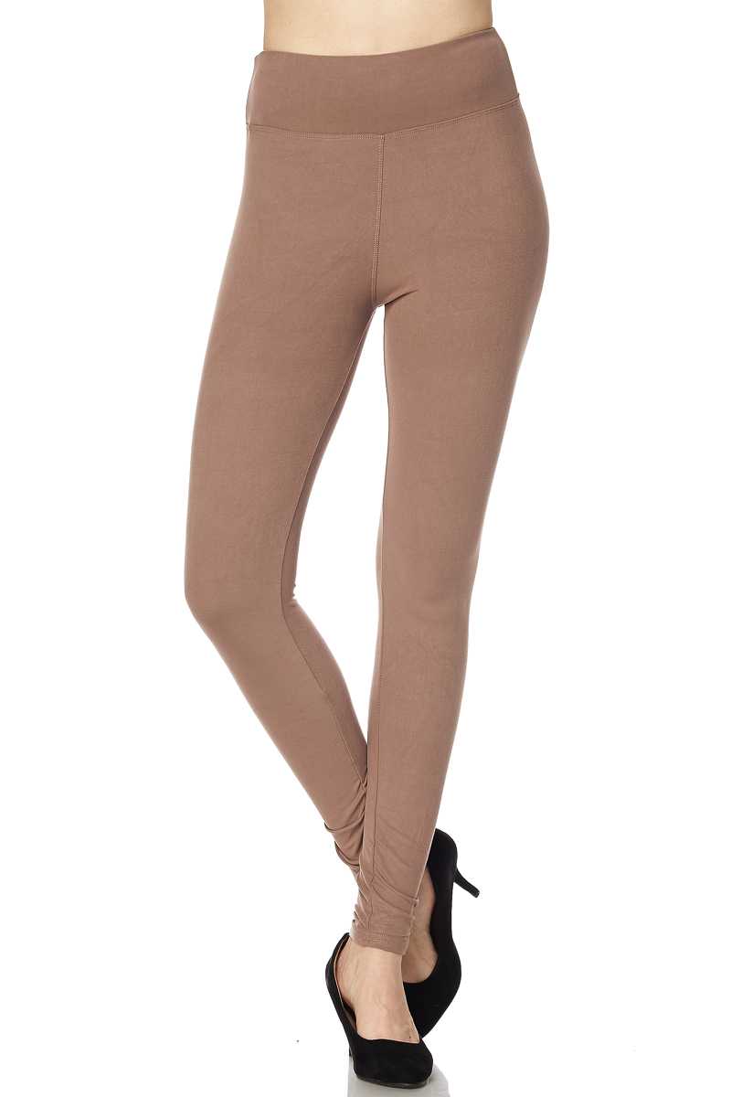 Buttery Smooth High Waisted Plus Size Basic Solid Leggings - 3 Inch Band
