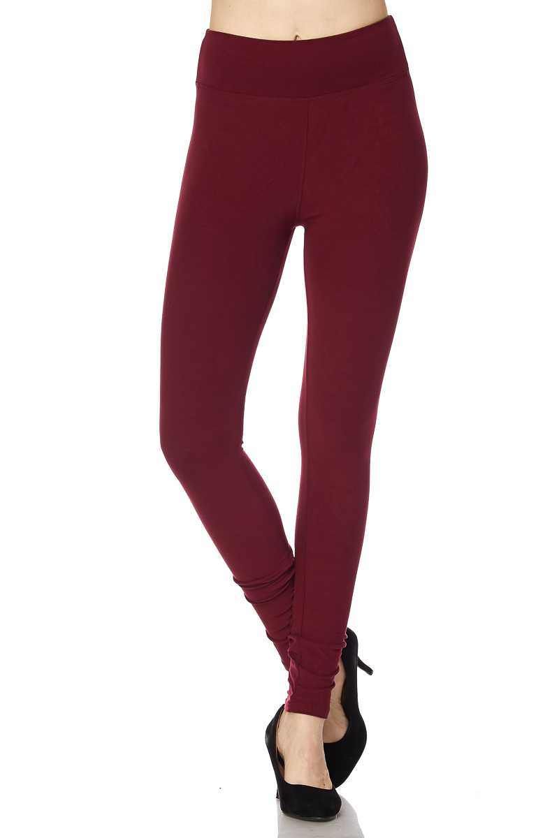 Buttery Smooth High Waisted Plus Size Basic Solid Leggings - 3 Inch Band
