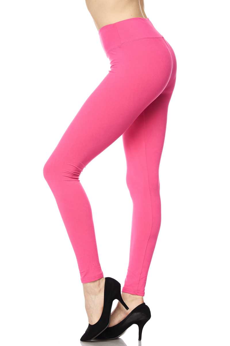 Buttery Smooth High Waisted Plus Size Basic Solid Leggings - 3 Inch Band