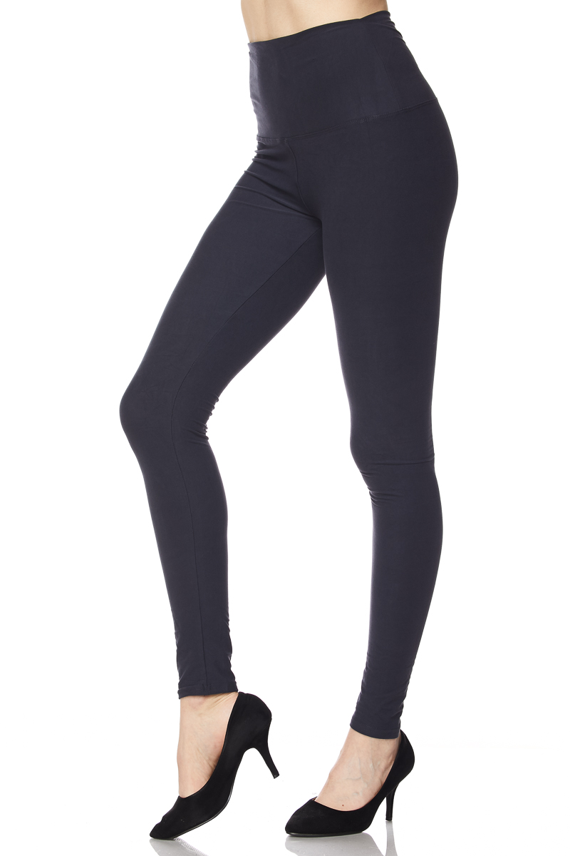 Buttery Smooth Basic Solid High Waisted Extra Plus Size Leggings - 3X-5X - 5 Inch