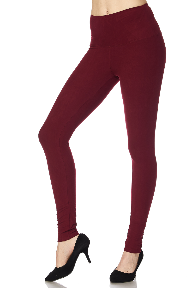 Buttery Smooth Basic Solid High Waisted Extra Plus Size Leggings - 3X-5X - 5 Inch