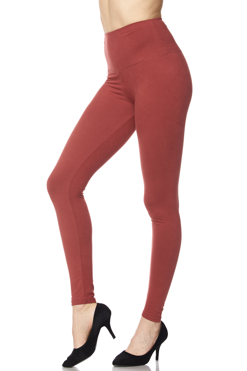 Buttery Smooth Basic Solid High Waisted Extra Plus Size Leggings - 3X-5X - 5 Inch