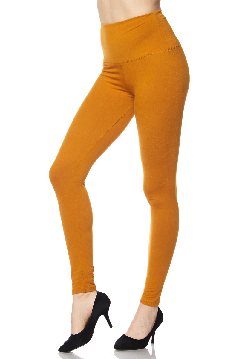 Buttery Smooth Basic Solid High Waisted Extra Plus Size Leggings - 3X-5X - 5 Inch