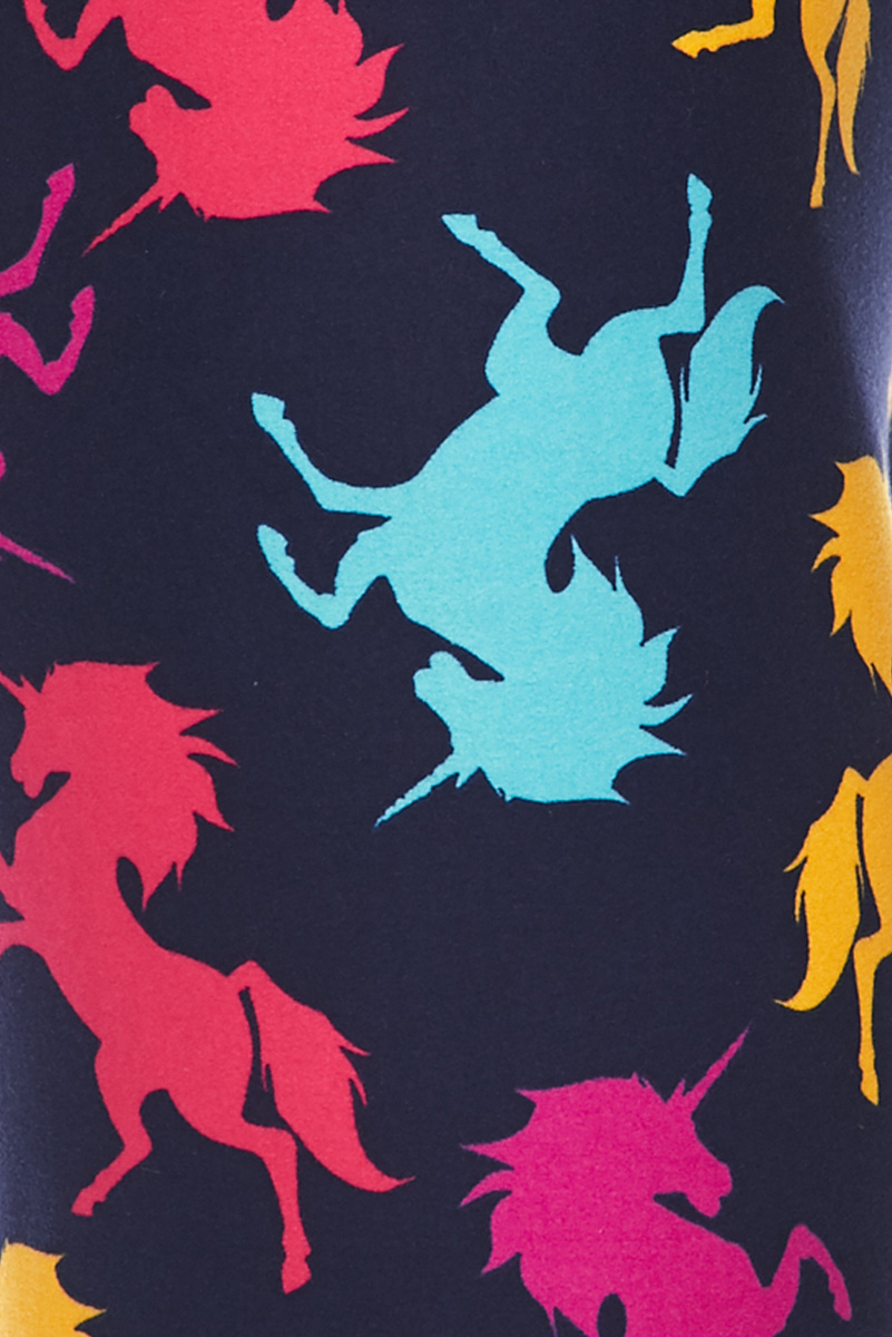 Buttery Smooth Colorful Unicorns Extra Plus Size Leggings - 3X-5X
