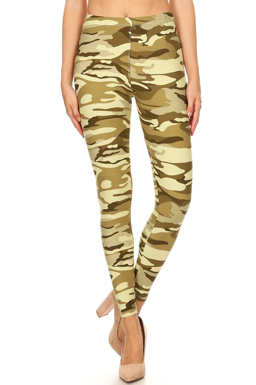 Buttery Smooth Light Olive Camouflage Leggings
