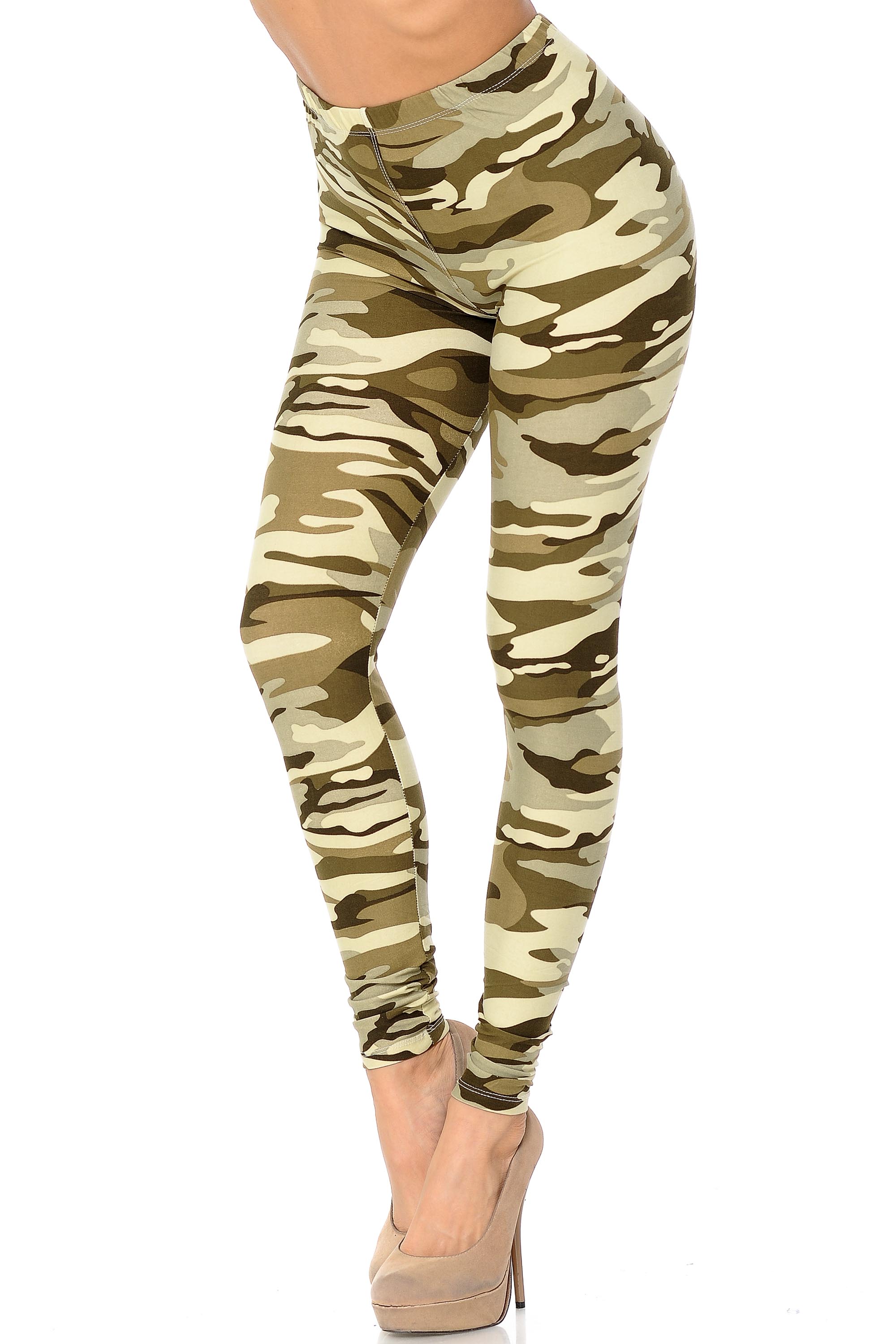 Buttery Smooth Light Olive Camouflage Leggings