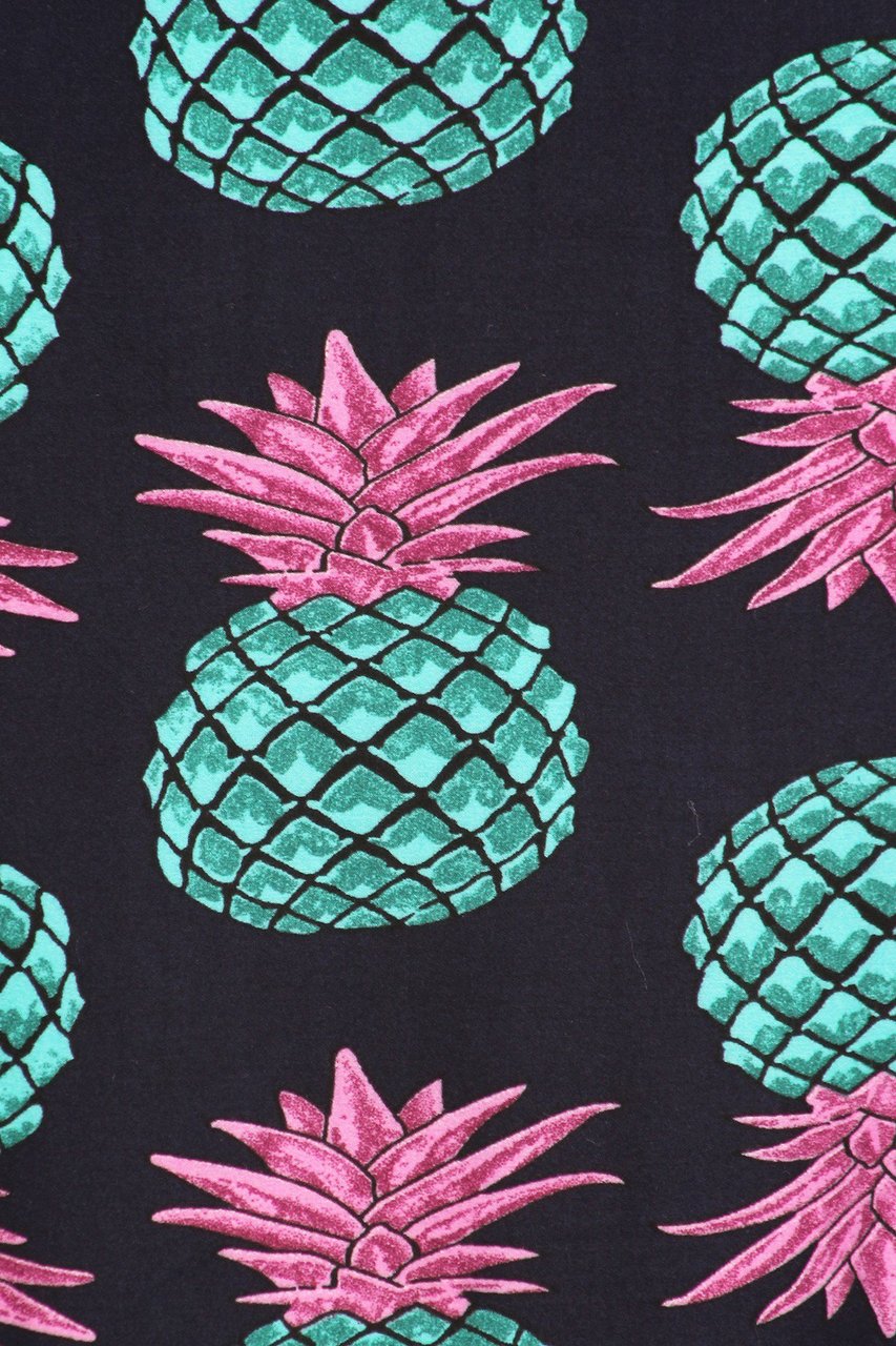Buttery Soft Teal Pineapple Maxi Skirt