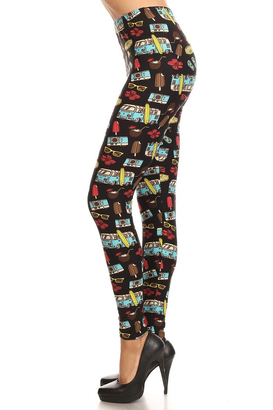 Buttery Smooth Hippy Van Summer Holiday Plus Size Leggings