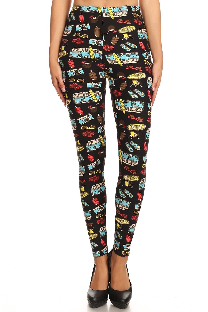 Buttery Smooth Hippy Van Summer Holiday Plus Size Leggings