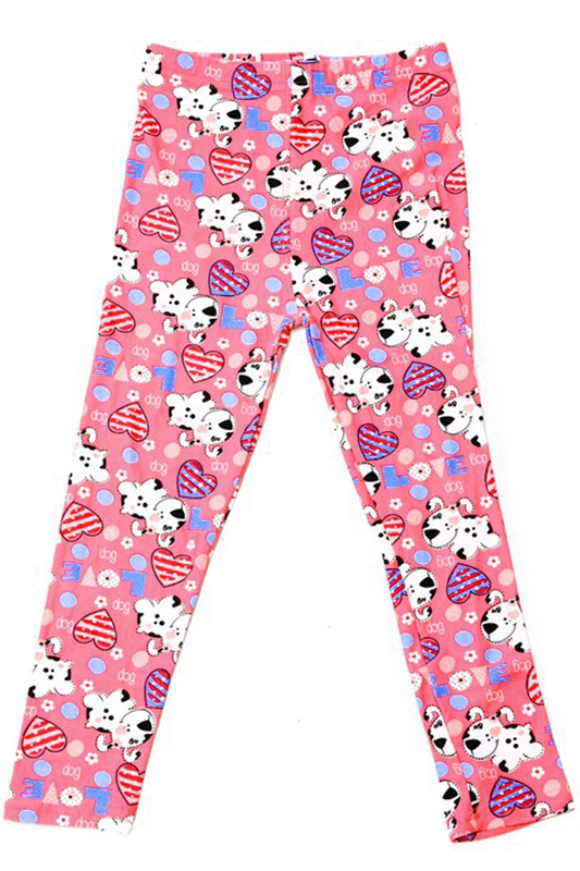Buttery Soft Pink Puppy Dogs Kids Leggings